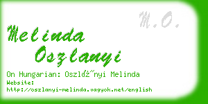 melinda oszlanyi business card